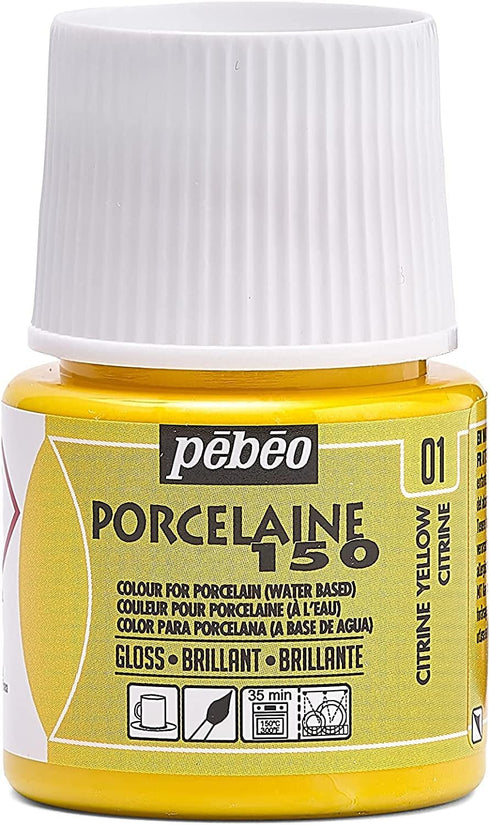 Pebeo Porcelaine 150 China Paint 45-Milliliter Bottle, Citrine Yellow...