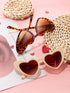 4 Pairs Heart Shaped Sunglasses Goggle Vintage Cat Eye Sunglasses Mod Style Retro Glasses with 4 Pieces Glasses Cloth 4 Pieces Flannel Bag for Par...