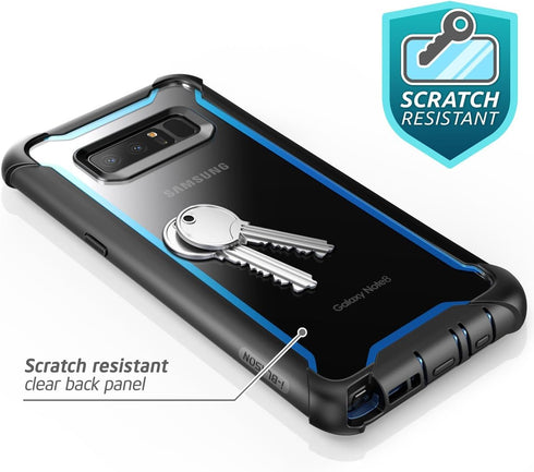 i-Blason Case for Galaxy Note 8 2017 Release, Ares Series Full-body Rugged Clear Bumper Case with Built-in Screen Protector (Black/Blue)...