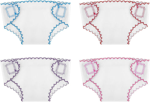 Aster 4 Pcs Baby Doll Diapers Underwear for 12-15 Inch, Reusable Doll Diapers, Baby Doll Accessories Suitable for Infant Dolls Baby Girls(Pink, Pu...