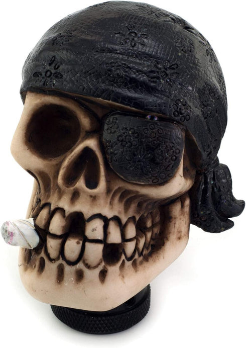 Skull Gear Knob Shifter, Car Stick Shift Handle One-Eyed Pirate Skeleton Style Fit Most Manual Automatic Transmissions, Black...