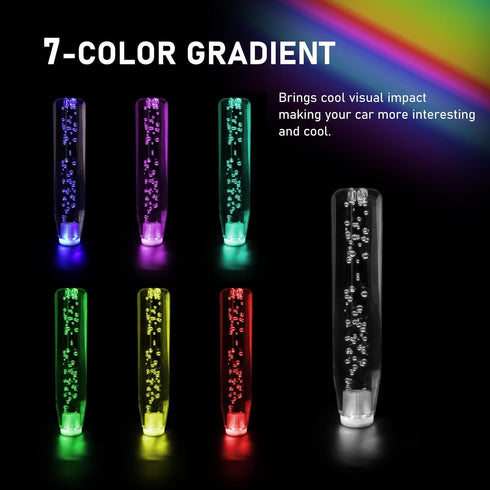 1 PC Car LED Luminous Crystal Gear Shifter, Personalized Bubbles with Colorful Lights Shift Knob, 7.87 in Cool Head, Universal for Cars Trucks (Tr...