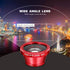 External Lens for Mobile Phone 3-in-1 Fisheye Macro Wide Angle Lens with Clip Aluminum Alloy Compatible with iPhone and Smartphones...