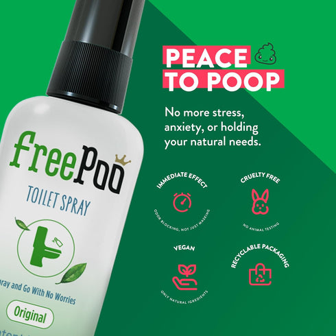 FreePoo - Pack of 2 Toilet Odorizer Lemongrass - Pre Poop Odor Blocker, Aromatic Bathroom Spray, Potty Deodorizer, Air Freshener - 2 x 2.0 floz...