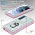 Case for Galaxy S22, Shockproof Impact Resistant with Slide Lens Protective Cover Case for Samsung Galaxy S22 4G/5G 6.1 inch (Pink Green)...