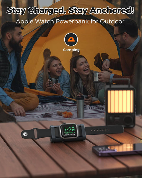 NEWQ Lockable Mini Portable Charger for Apple Watch Power Bank Keychain 1800mAh iwatch Magnetic Charger for Apple Watch Series 9/8/7/6/5/4/3/2/1/S...