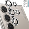Tensea (3+2PCS) for Samsung Galaxy S24 Ultra 5G Camera Lens Protector, 9H Tempered Glass Camera Cover Screen Protector Metal Individual Ring for S...