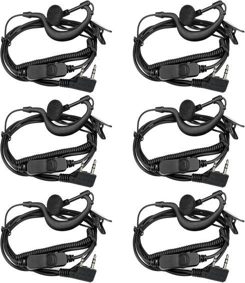Retevis Volume Adjustable Walkie Talkie Earpiece with Mic, Coil Tube, for RT22 RT68 RT21 H-777 H-777H RT86S, Compatible with Pxton Baofeng BF-T26 ...