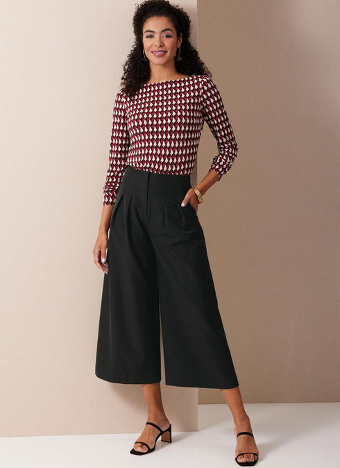Butterick Misses' Cropped Wide Leg Pants Sewing Pattern Packet by Palmer/Pletsch, Design Code B6973, Sizes 18-20-22-24-26, Multicolor...
