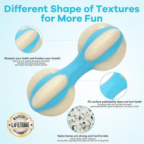 Aggressive Chew Dog Toys, Lasting Dog Toy, Durable Nylon Bone, with Real Bacon pet Toys,Indestructible Bone,Cleaning Teething chewers Dog Toys, fo...