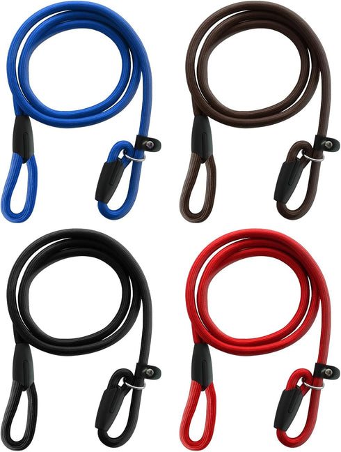4pcs Dog Slip Lead 5ft Slip Lead Leash No Pull Training Leash for Small Medium Dogs Walking Running Training...