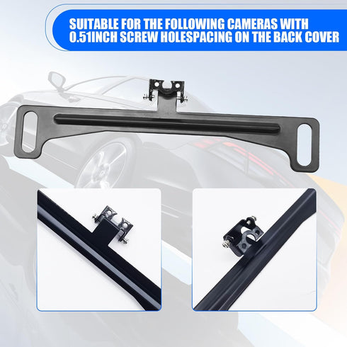 Pack-1 Car Rear View Camera Bracket, Metal Dash Cam Mount Kit, Waterproof License Plate Mount, Back Up Camera Installation Tool, Automotive Parts,...