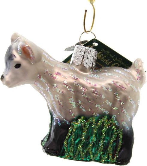 Old World Christmas Ornaments Farm Animals Glass Blown Ornaments for Christmas Tree, Pygmy Goat...