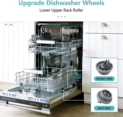 Cenipar DD66-00023A Dishwasher Wheels Lower Upper Rack Roller (4Pack) Replacement for Kenmore Samsung Dishwasher Replaces 2002711, PS4222532 AP4342187 EAP4222532