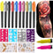 Temporary Tattoo Markers for Skin, 10-Count Body Markers for Family- Cool Gifts for kids and Adults - Skin Tattoos Pen - Skin-Safe, Cosmetic Quali...