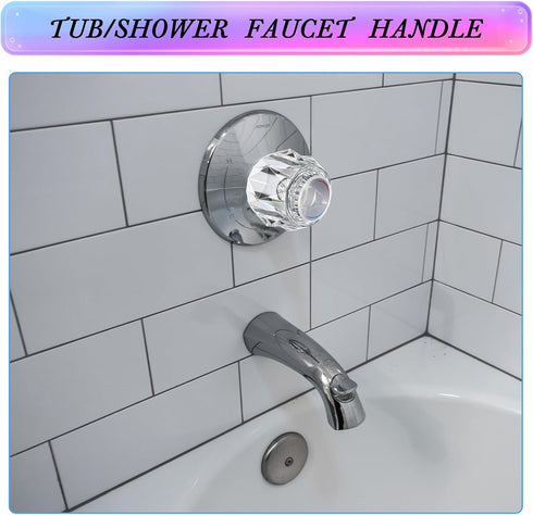 Dreyoo 1 Pack Faucet Handle Compatible with Delta Faucet RP17451, Replacement Faucet Handle with Offset Hole for Shower/Tub, 2-1/2'' x 2-1/8'' Fau...