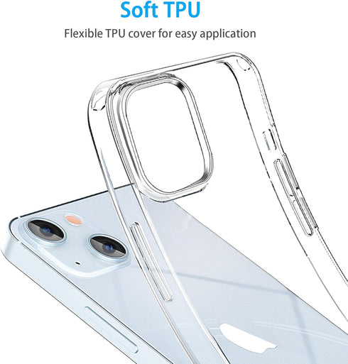 JJGoo Compatible with iPhone 15 Plus Case Clear, Soft Clear TPU Phone Cases, Shockproof Transparent Bumper Cover Slim Thin Phone Case...