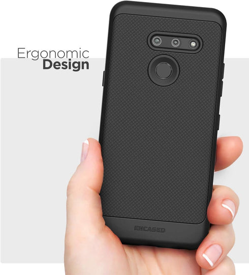 ENCASED Thin Armor for LG G8 ThinQ Case (Slim Fit) Flexible Grip Cover - Black...