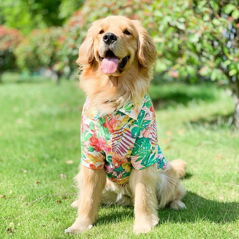 Dog Hawaiian Shirt, Summer Pet Clothes Large Dog Cool Costume Beach T-shirt for Medium Large Dog(Red,7XL)...