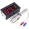 PEMENOL 12V Red Fahrenheit Digital Temperature Meter -76F~999F LED Display with Industrial Grade 0.5m K-Type Thermocouple Temperature Sensor M6...