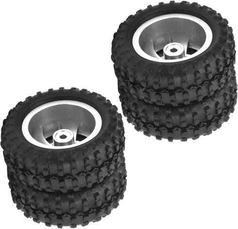 2pcs RC Car Rear Tires, Durable 52mm Aluminum Alloy Rear Tire RC Upgrade Parts for WPL D12 1/10 RC Truck, RC Wheels RC Accessories (009)(Silver)...