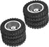 2pcs RC Car Rear Tires, Durable 52mm Aluminum Alloy Rear Tire RC Upgrade Parts for WPL D12 1/10 RC Truck, RC Wheels RC Accessories (009)(Silver)...