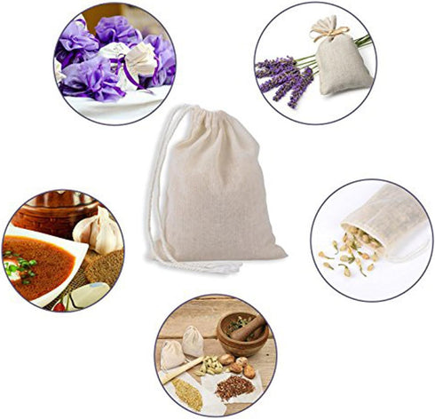 Pangda 100 Pieces Muslin Cotton Drawstring Bags 4 x 6 Inches Muslin Canvas Linen Sachet Bag jewelry Gift Pouch for Party DIY Craft Home Supplies...
