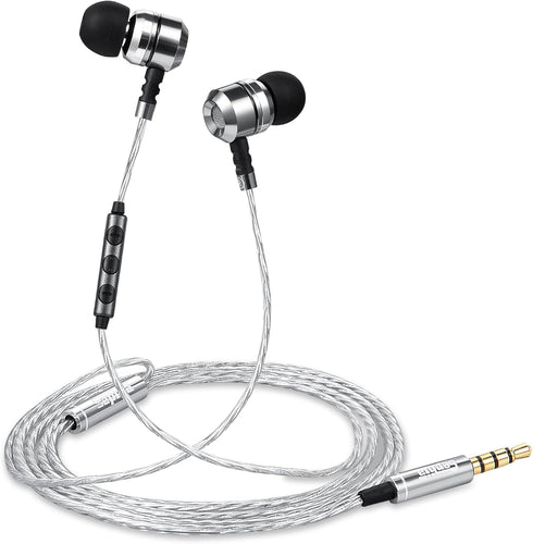 sephia Sp3060VC Earbuds Wired in Ear Headphones with Microphone Noise Isolating Ear Bud Tips Enhanced Bass Case 3.5mm Earphone Jack 3.9 Feet Long ...