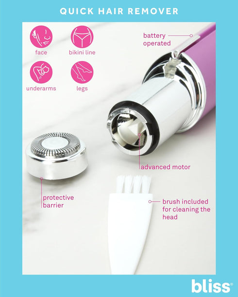Bliss Women's Facial Hair Remover - Portable Hair Removal Device - Precision Facial Hair Removal Device for Women, Purple...