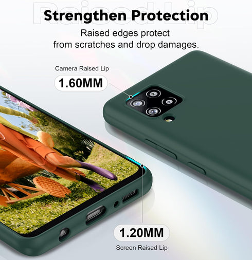 LeYi for Samsung Galaxy A42 5G Phone Case: A42 5G Phone Case with 2 Pack Tempered Glass Screen Protector for Women Men, Liquid Silicone Slim Silky...