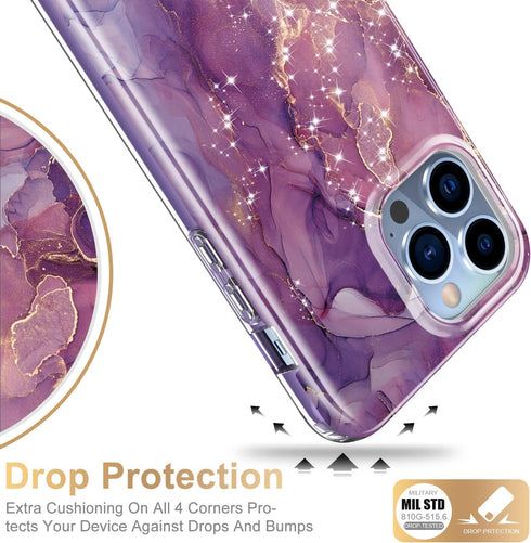 Esdot for iPhone 13 Pro Max Case with Built-in Screen Protector,Military Grade Cover with Fashion Designs for Women Girls,Protective Phone Case 6....