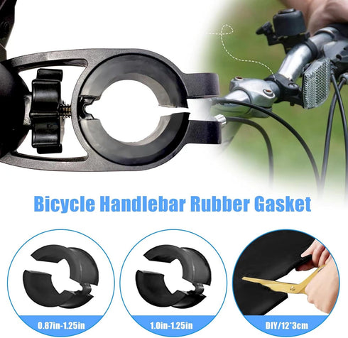 12 Pcs Bicycle Handlebar Rubber Gasket & 1 Rubber DIY Gasket, Anti-Vibration and Anti-Slip Handlebar Stem Shim Spacer Adapters to Fit 22.2/25.4 mm...