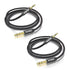 2pack 1/8 to 1/4 Stereo Audio Cable,6.35mm 1/4" Male to 3.5mm 1/8" Male TRS Bidirectional Stereo Audio Cable for Guitar, Laptop, Home Theater Devi...