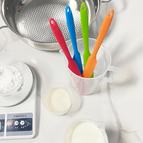 4 Pcs Silicone Spatula Set Heat Resistant Cake Cream Butter Spatulas Mixing Batter Scraper Non-Stick Flexible Baking Cooking Tool...