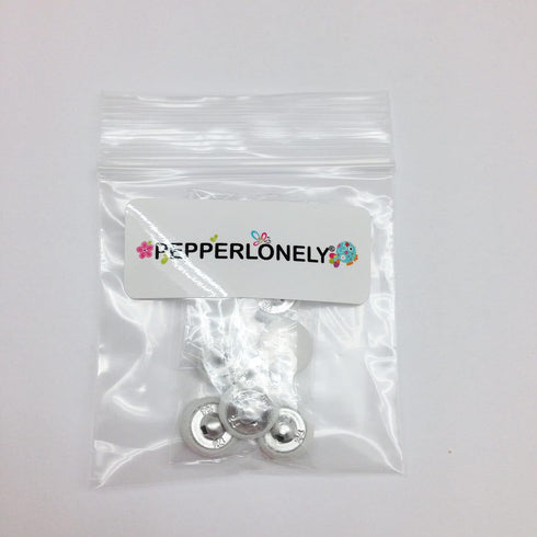 PEPPERLONELY 10PC 15mm Fabric Cloth Covered with Metal Shank Round Buttons, White...