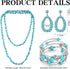 Janmercy 11 Pcs Bohemian Turquoise Jewelry Set Western Jewelry for Women Turquoise Necklace Turquoise Bracelet Earrings and Rings...