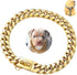 Gold Dog Chain Collar Walking Metal Chain Collar with Design Secure Buckle,14MM Heavy Duty Cuban Link Chain Training Collar for Small Medium Large...