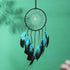 Dream Catcher with Bicolor Mesh, Handmade Dark Tone Dreamcatcher with Black and Turquoise Feather Wall Hanging Decoration...