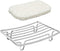 Bar Soap Dish Holder for Shower Bathroom Stainless Steel Rust Proof Self Draining with White Soap Saver Pad...
