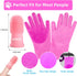 Dog Bath Gloves with 4Pack Dog Toothbrush, Dog Grooming Kit, Dog Finger Toothbrush for Small Breed, Medium Large Dogs, Silicone Dog Washing Gloves...