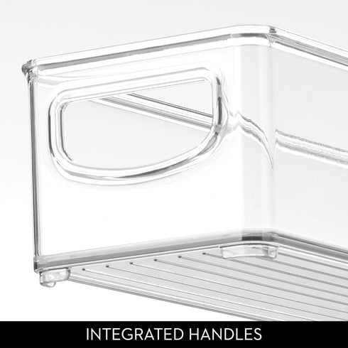 iDesign Small Stackable Pantry Bin with Handles - Organizer Bins for Kitchen, Clear, Made in USA...