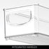 iDesign Small Stackable Pantry Bin with Handles - Organizer Bins for Kitchen, Clear, Made in USA...