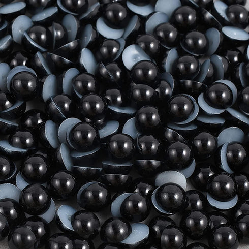 400PCS Flat Back Half Round Pearls, 12mm Black Gems Beads for Crafts, Jewelry Making, Shoes, Cup, Nail Art Decoration...