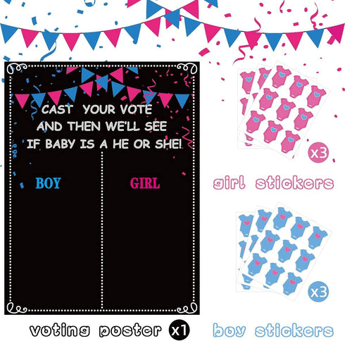MISS FANTASY Gender Reveal Decorations - 54 Voting Gender Reveal Games Gender Reveal Ideas Boy or Girl Games Party Supplies for Gender Reveal Voti...