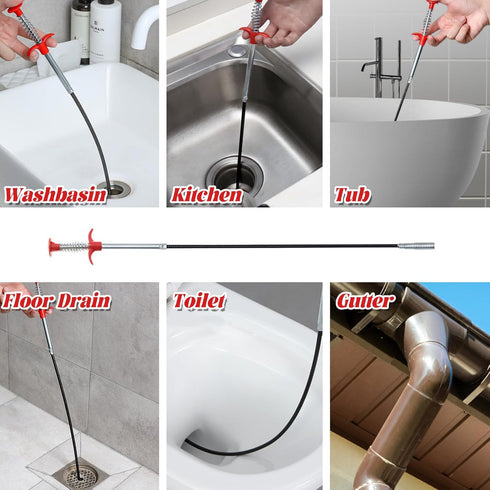2 Pack Flexible Plumbing Grabber Claw Pick Up Reacher Tool,Sewer Cleaning Hook,4 Claws Bendable Hose Pickup Reaching Assist Tool for Litter Pick, ...