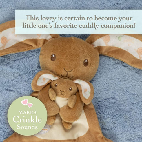 KIDS PREFERRED Guess How Much I Love You Cute Bunny Plush Lovey Crinkle Security Blanket for Infants, Babies, Toddlers and Kids...
