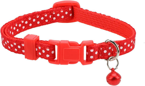 3 Pack Christmas Pet Collar, Adjustable Xmas Dog Collar with Jingle Bell, Wave Point Pattern Neck Ring | Cute Fashion Nylon Collar for Small Pet D...