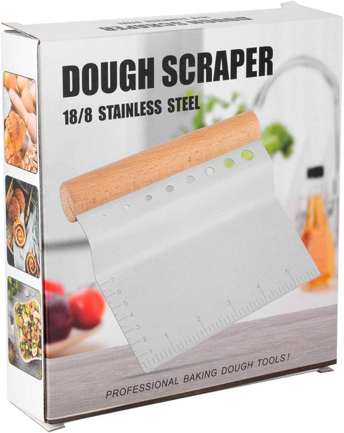 Stainless Steel Pastry Scraper, Dough/Pastry/Bread Bench Scraper/Cutter/Chopper/Pizza Cutter /Stainless Herbal Peeling Machine with Non-Slip Recta...