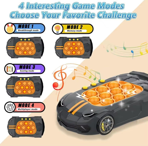 Turbo Light-Up Racing Pop It Game - Fidget Pop Fun for Kids - Handheld Sports Car Bubble Game with Flashing Lights - Exciting Push Pop Fidget Toy ...