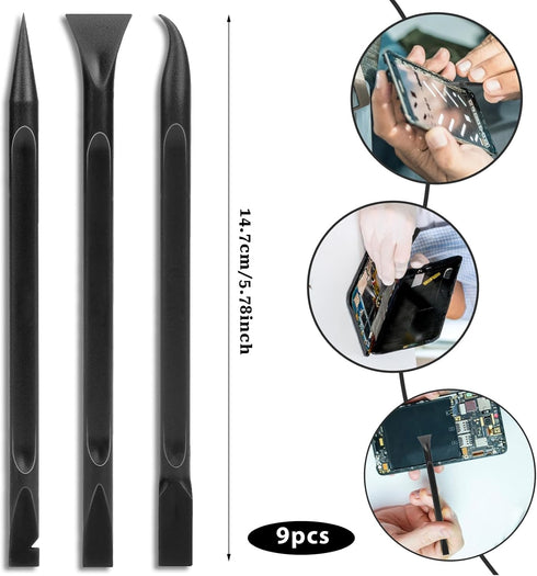 Crevice Cleaning Tool, 9 PCS Carbon Fiber Plastic Scraper Tool Car Detailing Brush Set Non-scratch Multi-purpose Scraper for Clean Small Narrow Sp...